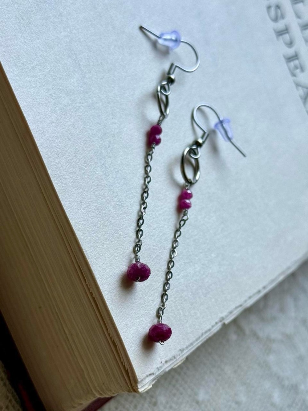 Ruby Dangle Earrings - Picture 6 of 6